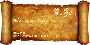 Mátyus Zsóka névjegykártya